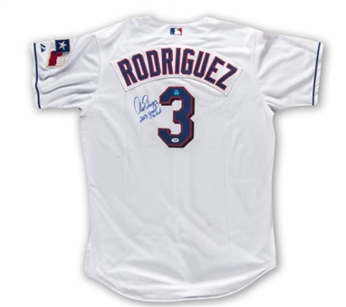 2003 Alex Rodriguez Texas Rangers Game Worn and Signed Home Jersey (Arod LOA)